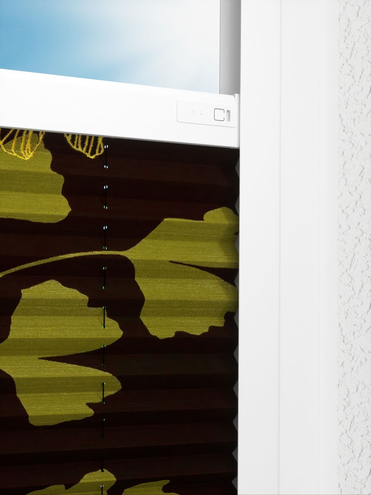 Detailansicht LYSEL HOME Plissee 428A Ginkgos Midnight
