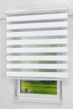 Rollo Standard Lysel - Qualitätsdoppelrollo mit Blende abdunkelnd weißgrau