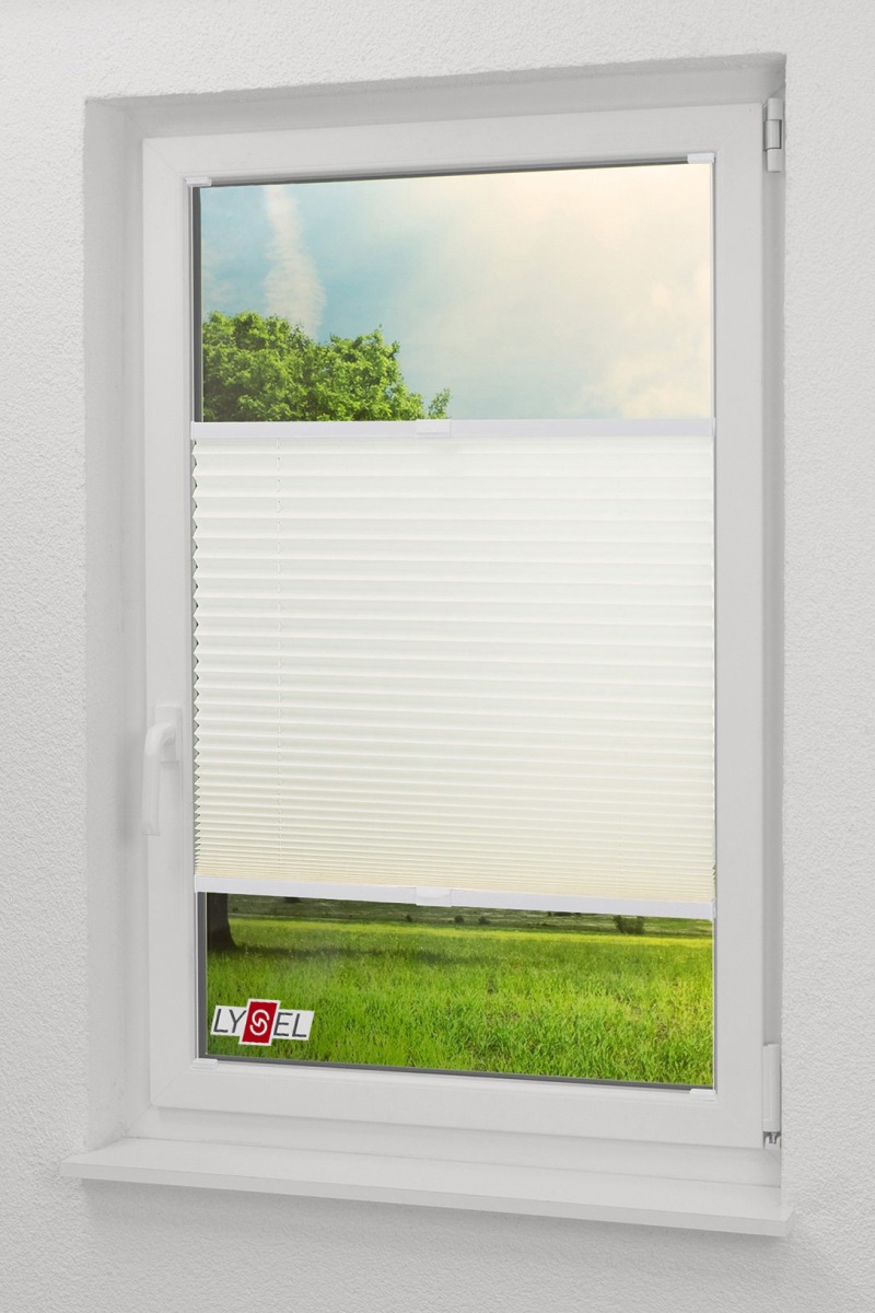 Lysel - Qualitätsplissee Crush Tageslicht perlweiß