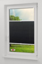 Plissee Standard Lysel - Qualitätsplissee Crush Tageslicht graphitschwarz