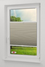 Plissee Standard Lysel - Qualitätswabenplissee abdunkelnd hellelfenbein