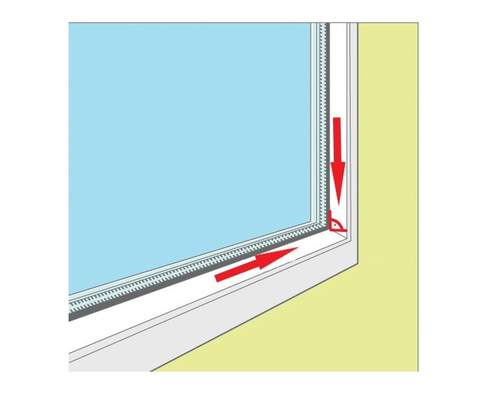 latte de verre inclinée