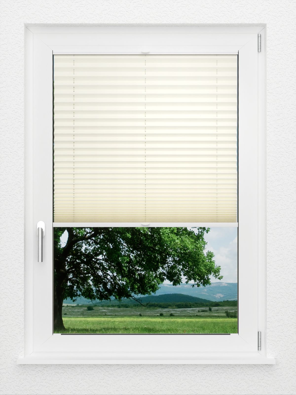 Detailansicht LYSEL HOME Store plissé 101A Crepe Pearl