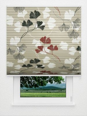 plissé Ginkgo Nuit 8710.5022 Fensteransicht