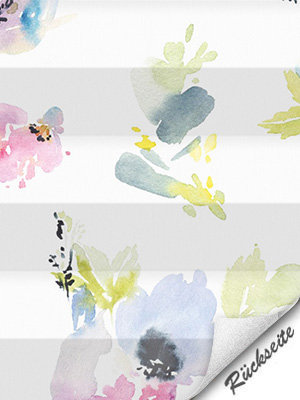 Vue détaillée disponible. - Cliquez ici Stoff Plissee Maßanfertigung Fleurs de pavot 01.087