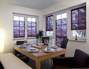 Plissee mit Muster und Motive gemusterte, farbige Plissees